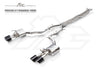 FI Exhaust Porsche 971 Panamera Turbo Mid Muffler X Pipe + Valvetronic Mufflers + Quad Tips