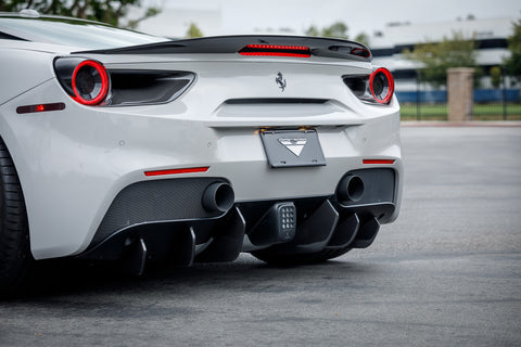 VORSTEINER 488 Aero Rear Diffuser Fins (set of 6) Carbon Fiber PP 1x1 Glossy for FERRARI 488