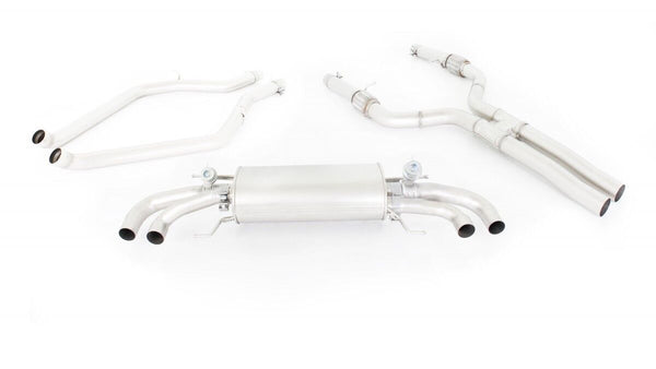 REMUS Cat-back-system outlet tubes with integrated vacuum controlled valves