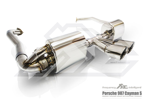 FI Exhaust Porsche 987 Boxster/Cayman Mid Pipe + Valvetronic Mufflers + Dual Tips