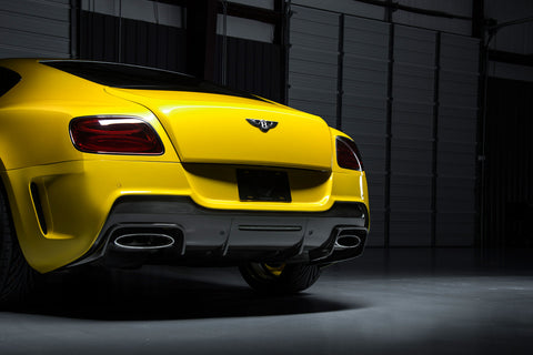 VORSTEINER BR-10RS Aero Rear Bumper DVWP w/ Rear Diffuser Carbon Fiber PP 2x2 Glossy for BENTLEY Continental GT Facelift