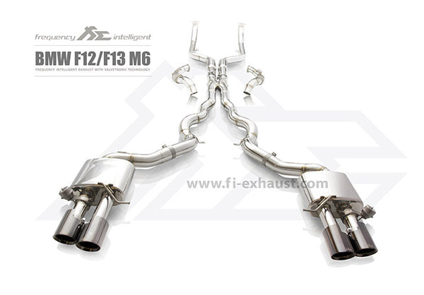 FI Exhaust BMW M6 F06 Gran Coupe Front Pipe + Mid Pipe + Valvetronic Mufflers + Quad Tips