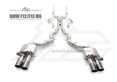 FI Exhaust BMW M6 F06 Gran Coupe Front Pipe + Mid Pipe + Valvetronic Mufflers + Quad Tips