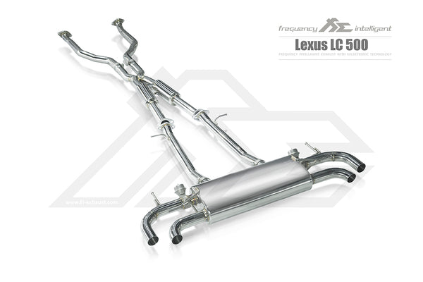 FI Exhaust Lexus LC500 Front Pipe + Mid X Pipe + Valvetronic Mufflers