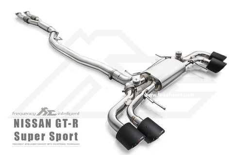 FI Exhaust Nissan GTR R35 (Super Sport Version) Front Y Pipe + Mid Pipe + Valvetronic Mufflers + Quad Tips