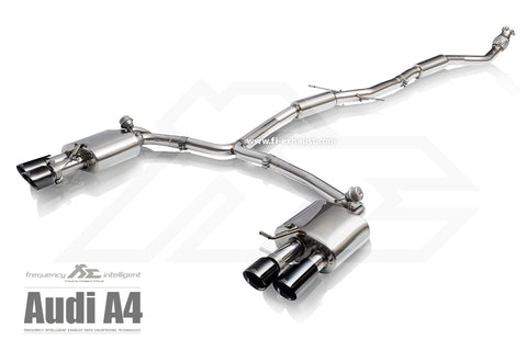 FI Exhaust Audi A4 / A5 (B8.5) Front Pipe + Mid Y Pipe + Rear Mufflers + Quad Tips