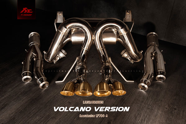 FI Exhaust Lamborghini Aventador LP700-4 Catback Valvetronic Mufflers + Quad Tips (Volcano Firetador Version)