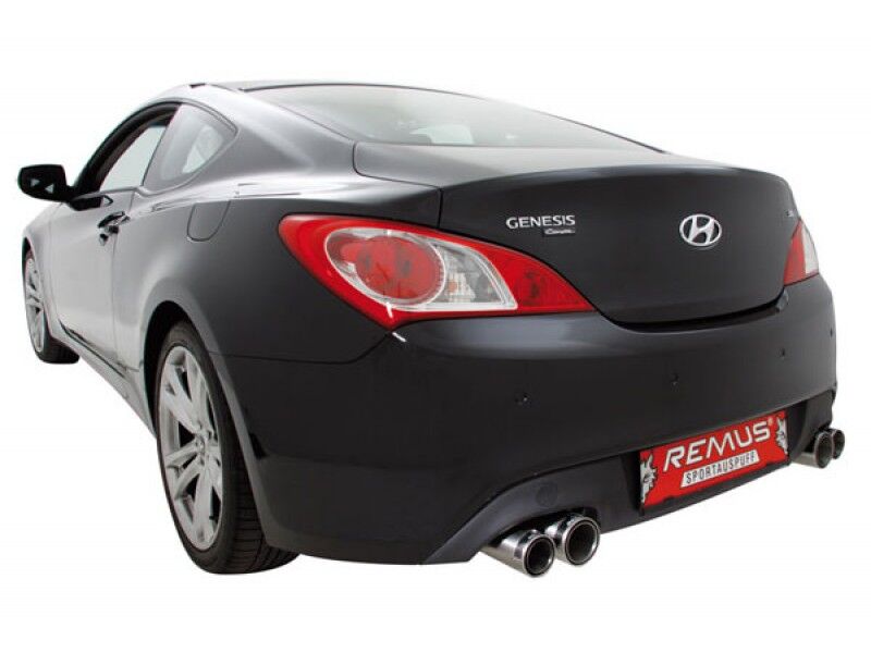 REMUS Sport Exhaust Cat-back-system with 4 polished staggered tips str ...