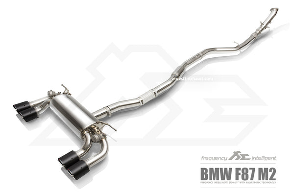 FI Exhaust BMW M2 F87 Front Pipe + Mid X Pipe + Valvetronic Mufflers + Quad Tips