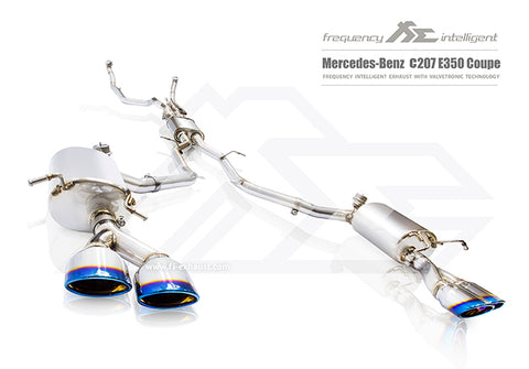 FI Exhaust Mercedes-Benz E350 Coupe Mid X Pipe + Valvetronic Mufflers + Quad Tips