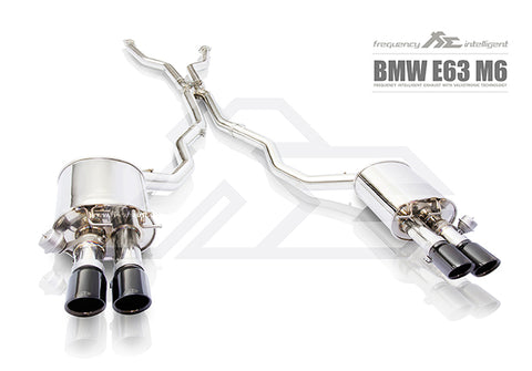 FI Exhaust BMW M6 E63/E64 Front Pipe + Mid X Pipe + Valvetronic Mufflers + Quad Tips