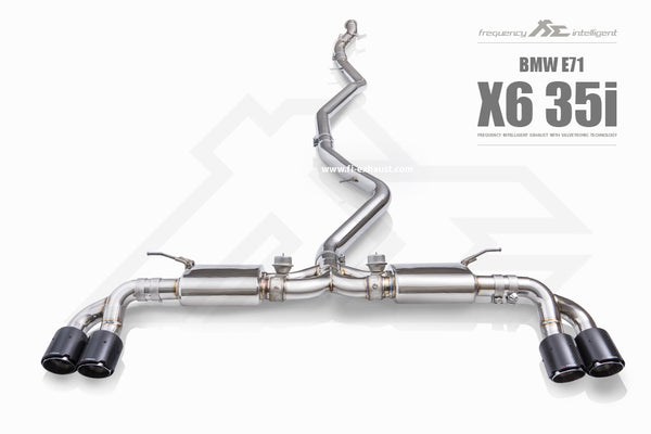 FI Exhaust BMW X6 35i E71 Front Pipe + Mid Pipe + Valvetronic Mufflers + Quad Tips