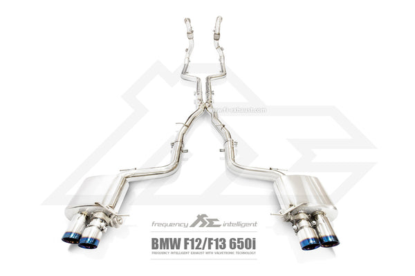 FI Exhaust BMW 650i F12/F13 Front Pipe + Mid Pipe + Valvetronic Mufflers + Quad Tips