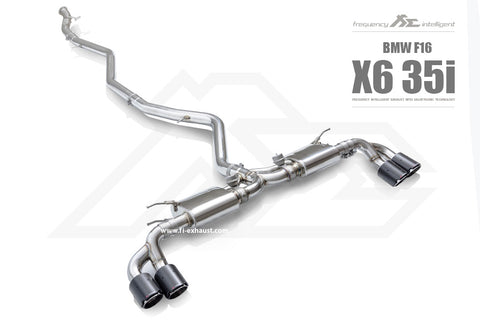 FI Exhaust BMW X6 35i F16 Front Pipe + Mid Pipe + Valvetronic Mufflers + Quad Tips