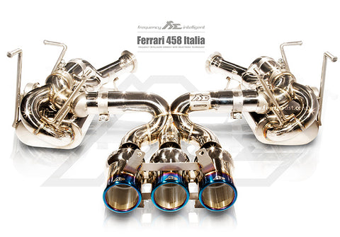 FI Exhaust Ferrari 458 Italia / Spider (F1 Version) Valvetronic Mufflers + Tri Tips