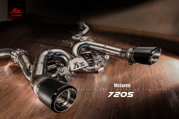 FI Exhaust McLaren 720s Catback Valvetronic Mufflers + Dual Carbon Fiber Tips