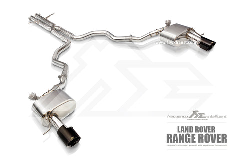 FI Exhaust Range Rover Sport Mid Pipe + Valvetronic Mufflers + Dual Tips