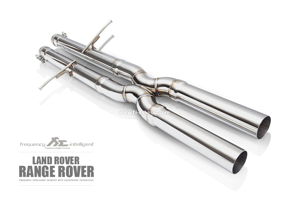 FI Exhaust Range Rover Sport Mid Pipe + Valvetronic Mufflers + Dual Ti ...