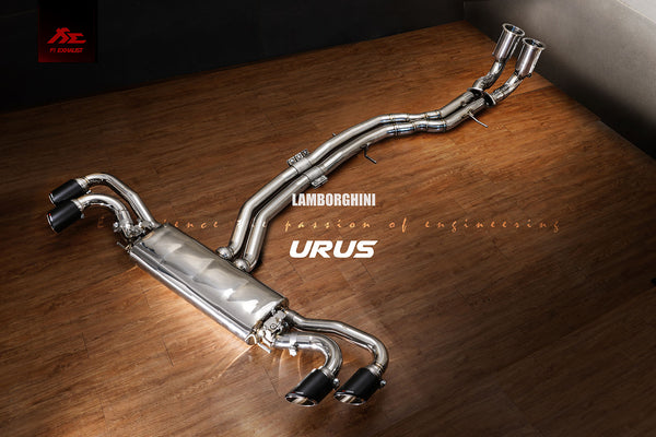 FI Exhaust Lamborghini Urus Catback Valvetronic Mufflers + Quad Tips