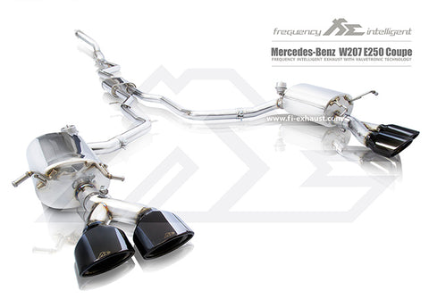FI Exhaust Mercedes-Benz E250 Coupe Front Pipe + Mid Y Pipe + Valvetronic Mufflers + Quad Tips